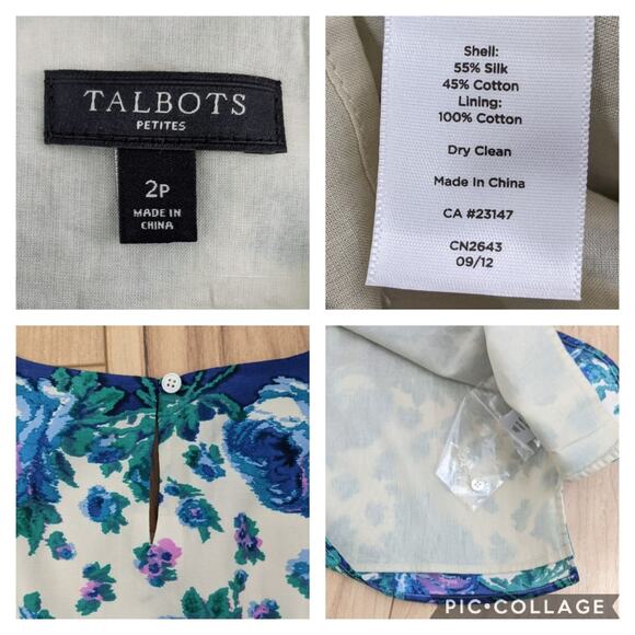 NWOT TALBOTS Floral Sleeveless Blouse 2P - Picture 7 of 8